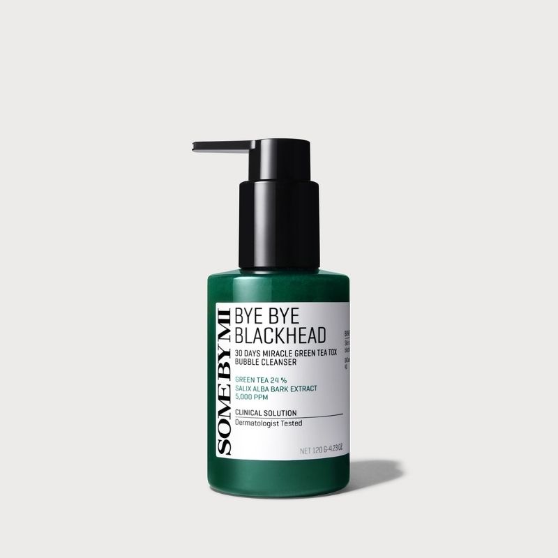 SOME BY MI Bye Bye Blackhead 30 Days Miracle Green Tea Tox Bubble Cleanser - 4.23 Oz, 120g - Korean Face Wash for Removing Blackhead - Daily Pore Minimizer for Face Skin Texture - Korean Skin Care