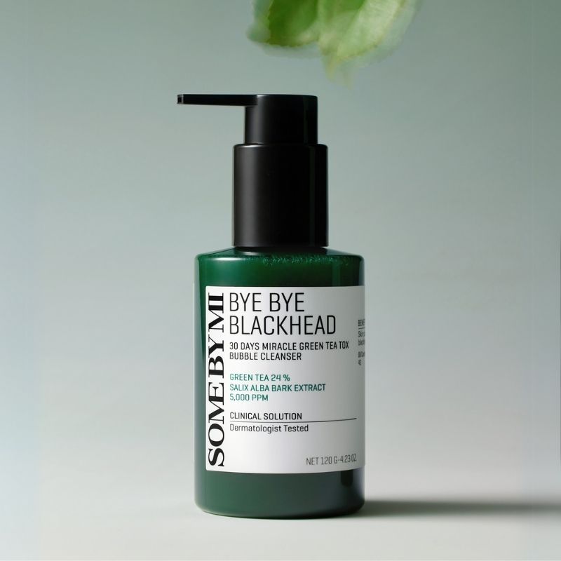 SOME BY MI Bye Bye Blackhead 30 Days Miracle Green Tea Tox Bubble Cleanser - 4.23 Oz, 120g - Korean Face Wash for Removing Blackhead - Daily Pore Minimizer for Face Skin Texture - Korean Skin Care