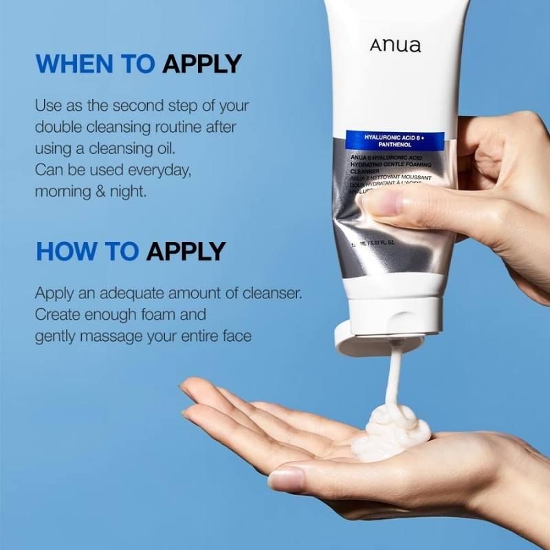 Anua - 8 Hyaluronic Acid Hydrating Gentle Foaming Cleanser 150ml - Image 5
