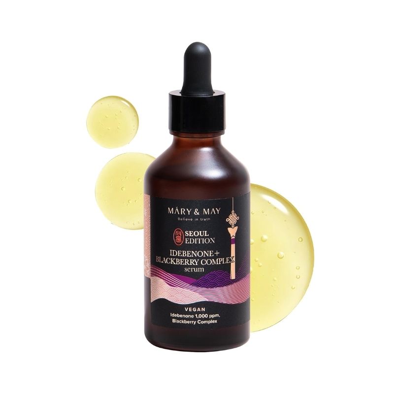 Mary&May SEOUL EDITION Idebenone Blackberry Complex Serum - Korean Anti Aging Face Serum for Skin Elasticity, Nourishing and Radiance - Fragrance-Free, Vegan, and Cruelty-Free