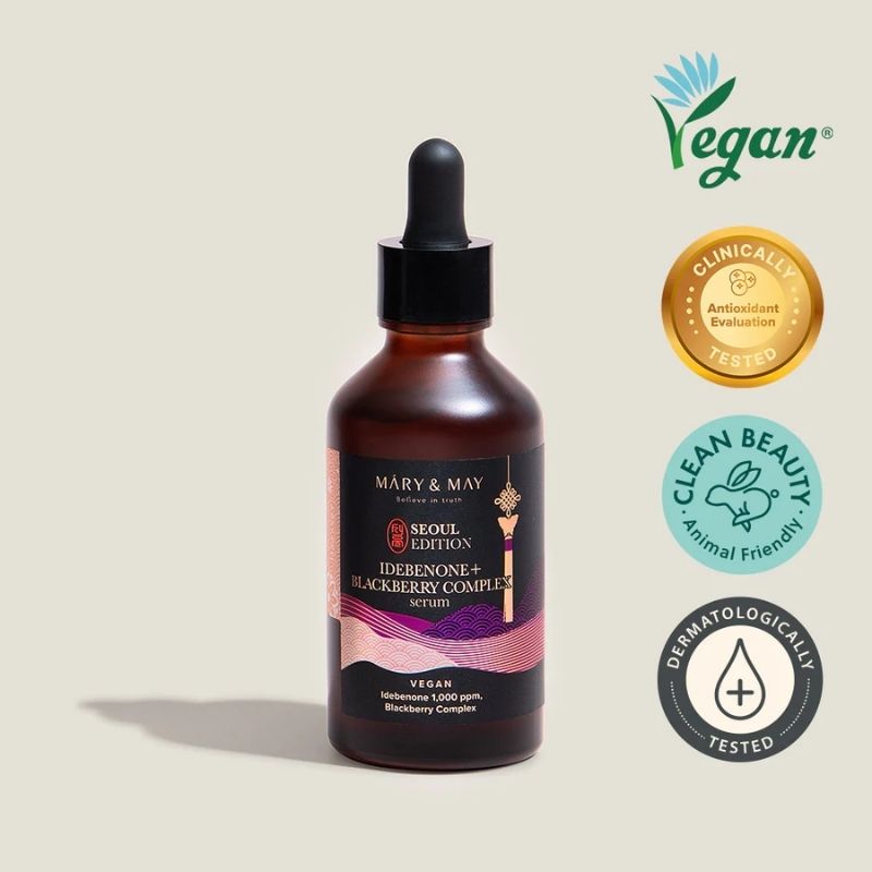 Mary&May SEOUL EDITION Idebenone Blackberry Complex Serum - Korean Anti Aging Face Serum for Skin Elasticity, Nourishing and Radiance - Fragrance-Free, Vegan, and Cruelty-Free