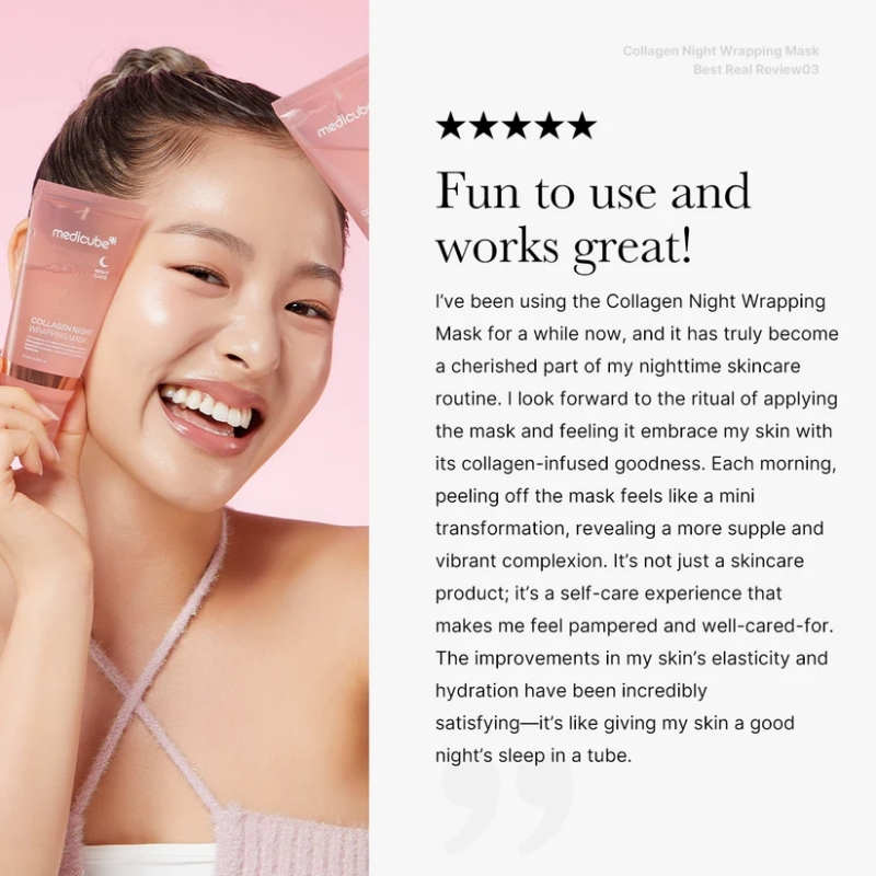 Medicube Collagen Overnight Wrapping Peel Off Facial Mask Pack - Elasticity & Hydration Care, Reduces Sagging & Dullness - Hydrolyzed Collagen For Glowing Skin - Korean Skin Care