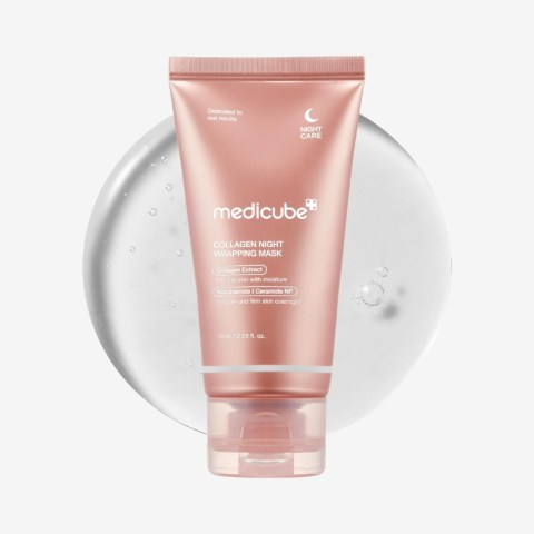 medicube Collagen Overnight Wrapping Peel Off Facial Mask Pack - Elasticity & Hydration Care, Reduces Sagging & Dullness - Hydrolyzed Collagen For Glowing Skin - Korean Skin Care