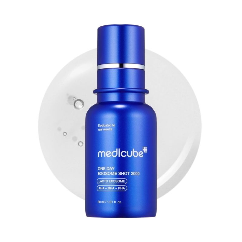 Medicube Zero Exosome Shot 2,000 PPM Spicule Facial Serum | Liquid Skin Booster Serum | Exosome, AHA+BHA+PHA | Pore Care, Dead Skin Cells, Skin Texture | Korean Skin Care
