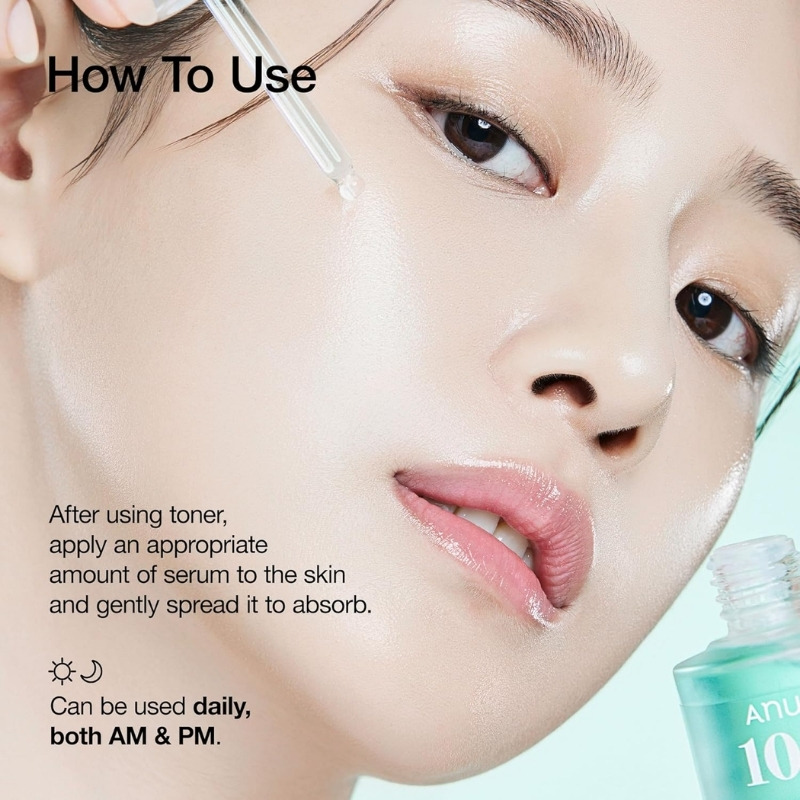 How to use the Anua PDRN Hyaluronic Acid Capsule 100 Serum Helps maintain the skin's moisture barrier while providing its natural radiance, delivering long-lasting hydration for a healthy and luminous/radiant appearance