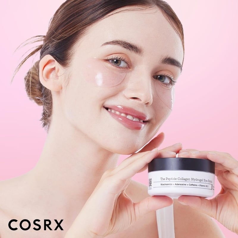 COSRX Peptide Collagen Hydrogel Eye Patch, 60 Patches, Under Eye Patches for Puffy Eyes and Dark Circles with Caffeine, Korean Skin Care