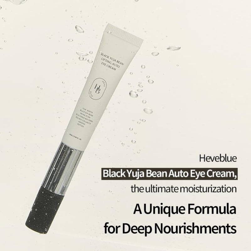 HEVEBLUE Black Yuja Bean Lifting Auto Eye Cream Sensitive Skin, Vegan, Hypoallergenic, Korean Skincare, Wrinkle Care Device, Vibration Face Massage, Anti Aging, Collagen, Vibrating