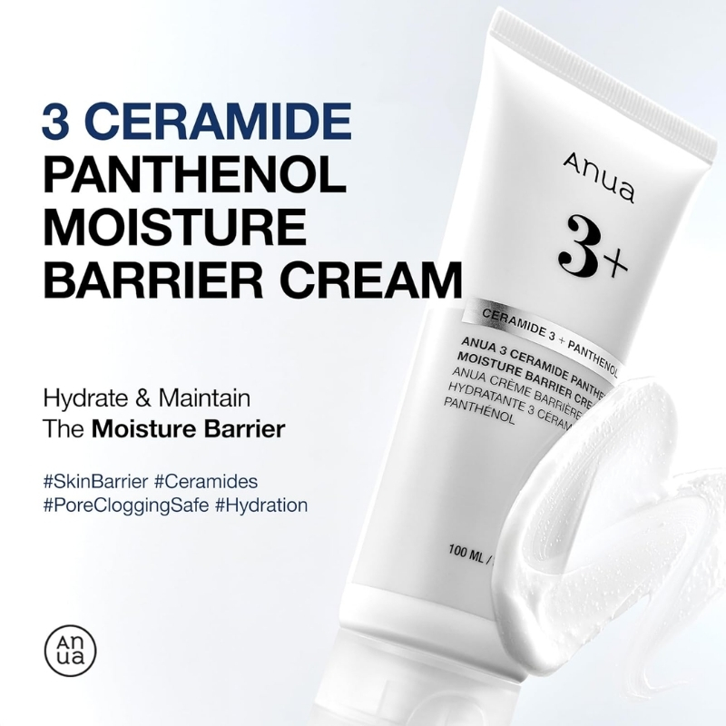 ANUA 3 Ceramide Panthenol Moisture Barrier Cream, Hydrating Face Moisturizer for Normal Skin, Panthenol, Ceramide, Centella for Skin Barrier Non Comedogenic, Korean Skincare