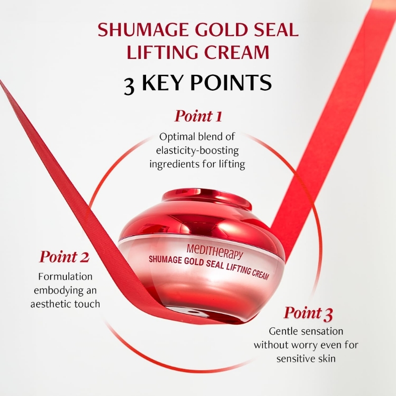 MEDITHERAPY Shumage Gold Seal Lifting Cream - Moisturizer Face Lift Cream, Hydrating & Tightening for Sagging Cheeks - Korean Face Moisturizer for All Skin Types - Radiant Glow Skin