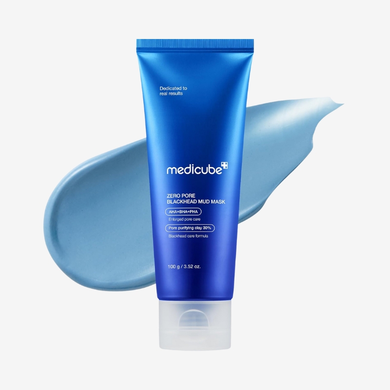medicube Zero Pore Blackhead Mud Facial Mask - Skin Cooling & Pore Tightening - 3 Minute Quick Dry Formula with AHA, BHA, PHA, and Pore-Purifying Clay - Korean Mud Mask