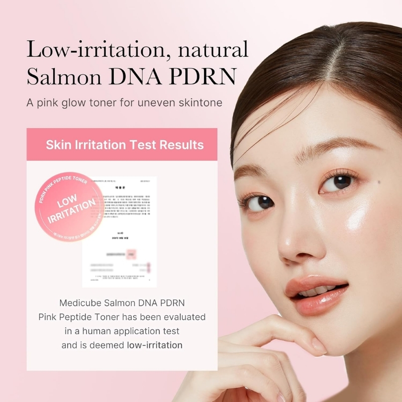medicube Salmon DNA PDRN Pink CICA Soothing Toner I Pink Glow Toner for Skin Boosting, Soothing and Calming, Uneven Skin Tone, Peptide & Niacinamide, Korean Skin Care 250ml