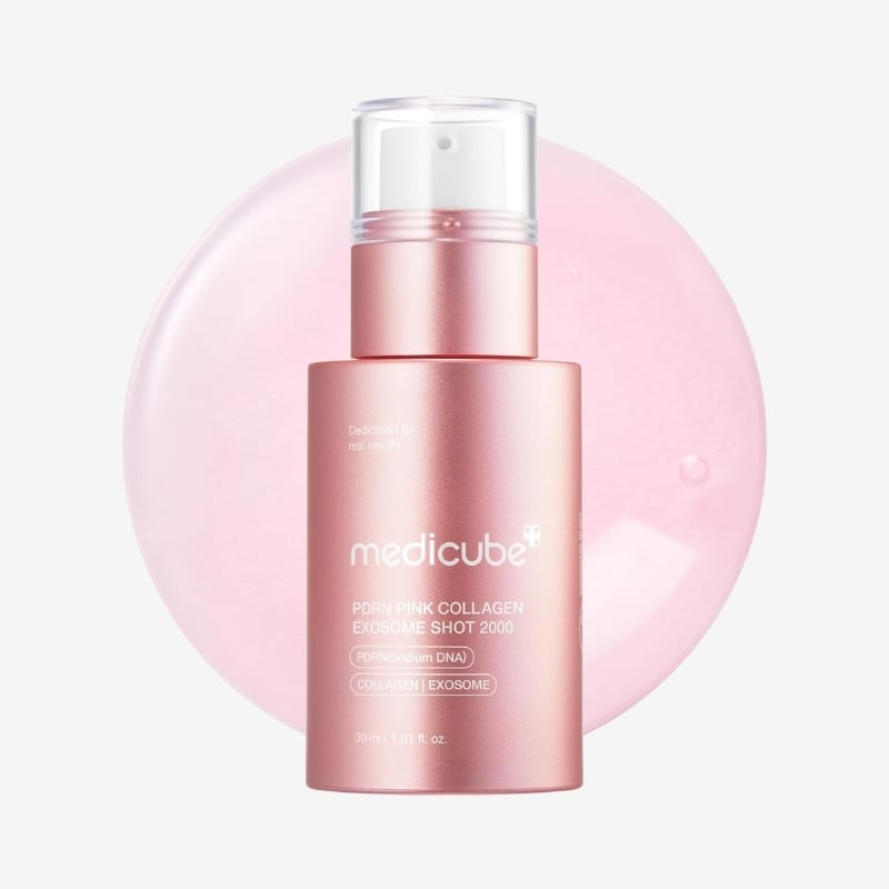 medicube PDRN Pink Collagen Exosome Shot Serum 7,500 PPM | Liquid Skin Booster | Exosome, Salmon DNA PDRN, Spicules | Uneven Skin Tone, Pore Care, Skin Texture | Korean Skin Care