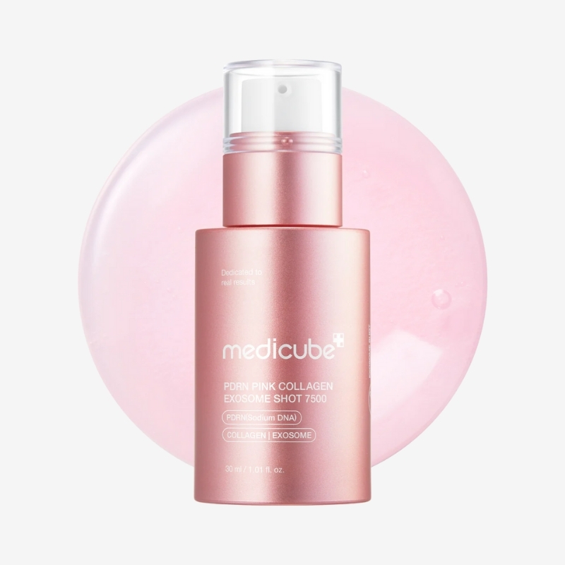 medicube PDRN Pink Collagen Exosome Shot Serum 7,500 PPM | Liquid Skin Booster | Exosome, Salmon DNA PDRN, Spicules | Uneven Skin Tone, Pore Care, Skin Texture | Korean Skin Care