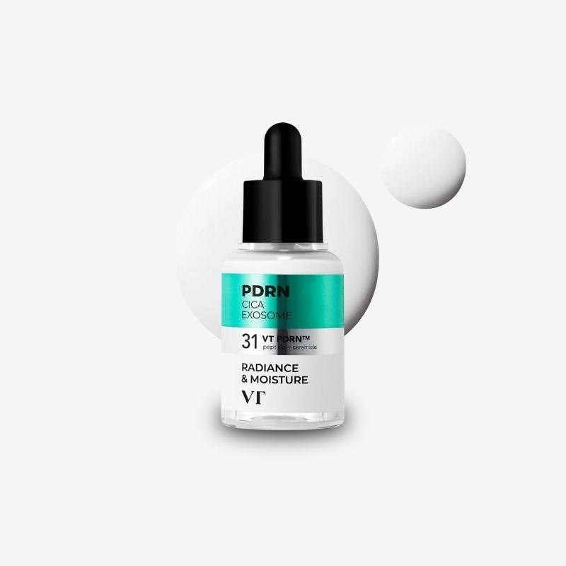 VT COSMETICS PDRN Cica Exosome Ampoule, Firming Serum with Peptide & Ceramide for Anti-Aging, Wrinkle Care, Plumping, Hydration & Radiant Glow, For All Skin Types, Korean Skincare