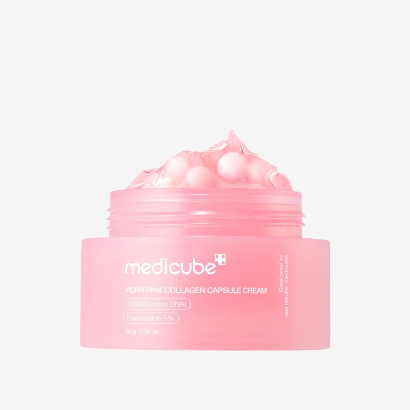 medicube Salmon DNA PDRN Pink Collagen Capsule Cream, Face Moisturizer | Lightweight Moisturizing Cream | PDRN, Niacinamide for Uneven Skin Tone, Glow hydration | Korean Skin Care