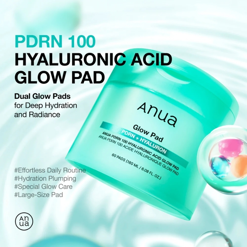 Anua PDRN 100 Hyaluronic Acid Pad, Glow-Plumping Korean Face Pad for Daily Skincare & Makeup Prep, Dual-Sided Toner for Radiant Skin & Deep Hydration, Korean Skin Care (180ml, 60 Pads) anua cyprus