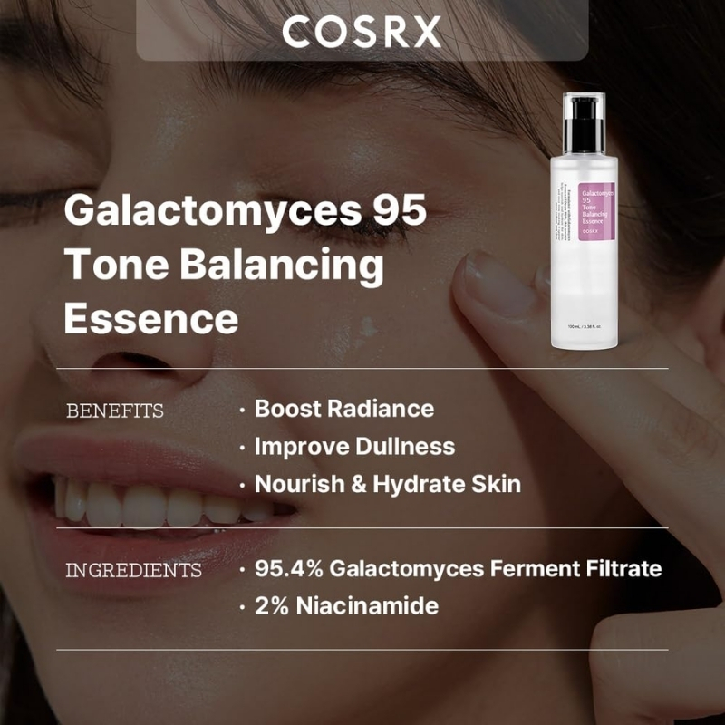 COSRX Galactomyces 95 Tone Balancing Toner, 100ml / 3.38 fl.oz, Moisturizing, Skin Soothing, Contains 95% Galactomyces Ferment Filtrate, For All Skin Types, Korean Skin Care