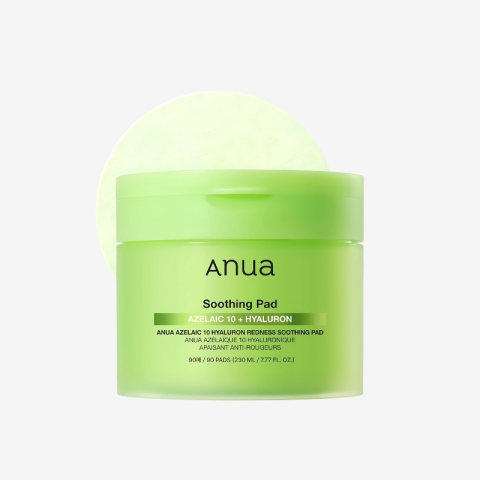 Anua Azelaic 10 Hyaluron Redness Soothing Pad, Troubled & Spot Care with Korean toner pads, Quick & Easy Stretchable Facial Mask with Azelaic acid, Hyaluronic Acid, Korean Skin Care (90 pads) Cyprus Anua