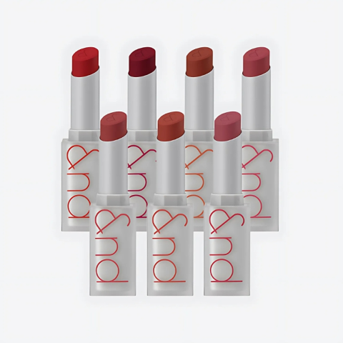 rom&nd Zero Matte Lipstick 3g, 18 TANNING RED, Intense Color, Highly Pigmented, Last All Day, Weightless, Smooth Velvet Texture, Matte Finish, Without Drying or Flaking, Ultra-Adhesive Formula
