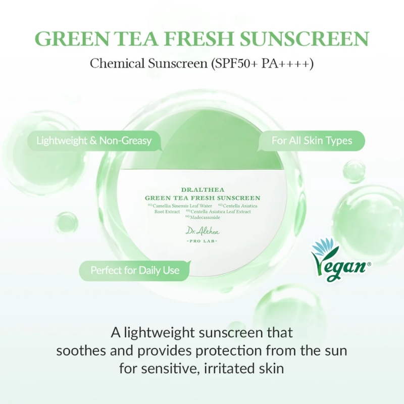 Dr. Althea Green Tea Fresh Sunscreen 45ml, Korean Suncreams, Dr. Althea Cyprus