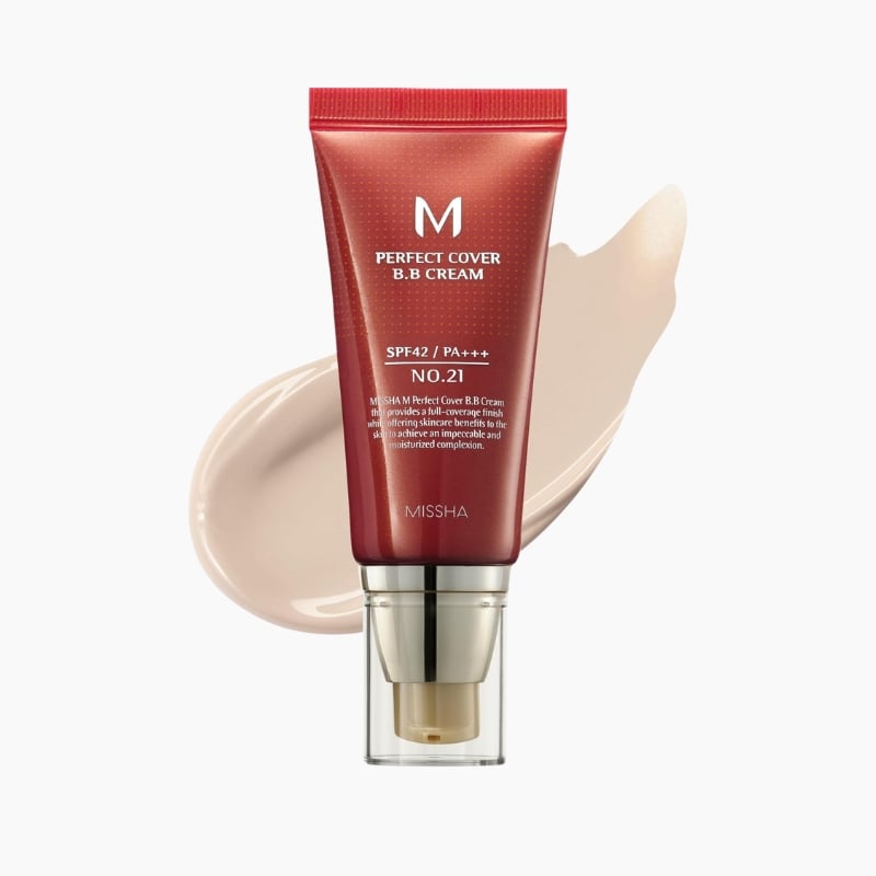 MISSHA M Perfect Cover BB Cream SPF 42 Tinted Moisturizer for face with SPF korean cosmetics cyprus 21 Light Beige