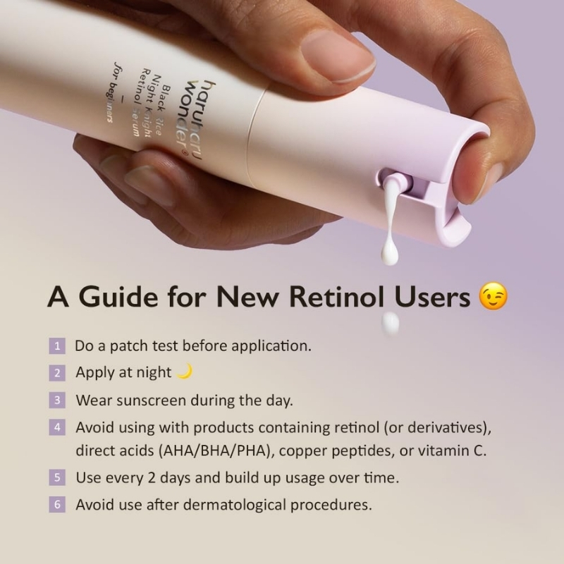 haruharu wonder Black Rice Night Knight Retinol Serum, Refining & Smoothing, Firms Skin, Reduces Fine Lines, Hydrating Formula, korean serums Cyprus