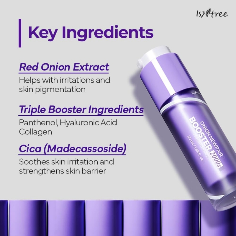 ISNTREE Onion Newpair Booster 2000s 1.69 fl.oz | Spicule Microneedling Facial Serum | Panthenol, Hyaluronic Acid, Collagen, Cica | Pore Care, Pigmentation, Skin Texture | Korean Skin Care