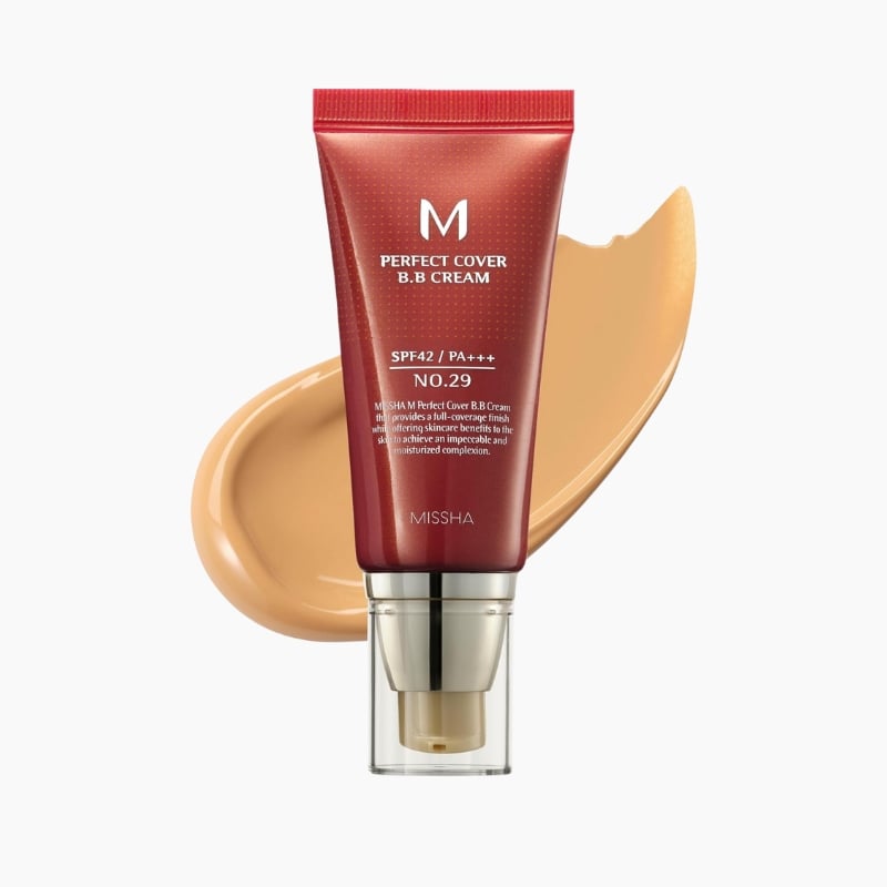 MISSHA M Perfect Cover BB Cream SPF 42 Tinted Moisturizer for face with SPF korean cosmetics cyprus 29 Caramel Beige