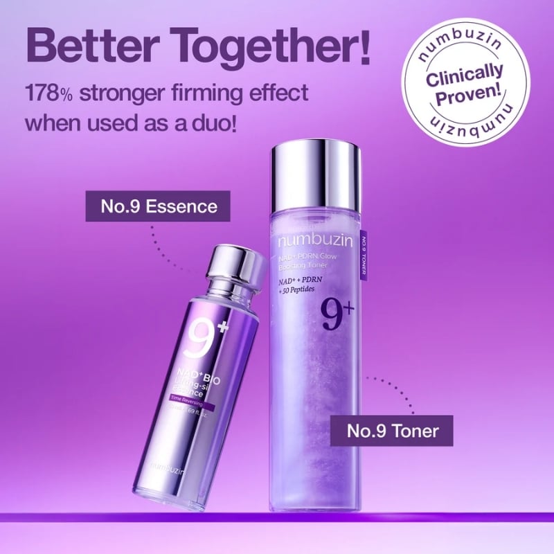 numbuzin No.9 Toner | NAD+ PDRN Glow Boosting Toner | Glowing, Firming, Hydrating, Elasticity, Wrinkles, Fine Lines, Korean Skincare | Salmon PDRN, Peptides, NAD | Essence for Dry Skin, No.9 NAD+ PDRN Glow Boosting Toner 150ml, Numbuzin Cyprus