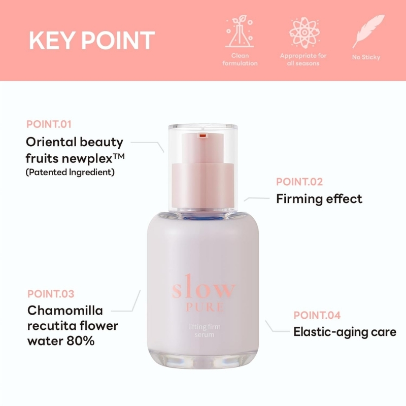 slowpure Lifting Firm Serum 50ml (1.69 fl.oz.) | Improve Skin Elasticity & Reduce Wrinkles for Youthful, Resilient Skin | Chamomile Extract, Peptide, Adenosine | Korean Skincare
