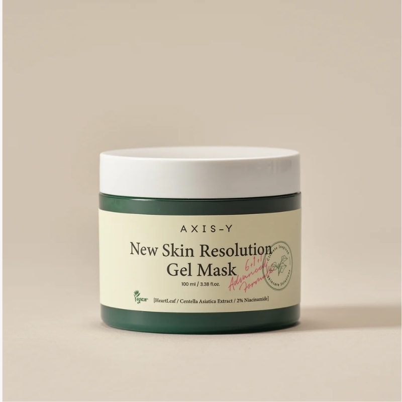 AXIS-Y New Skin Resolution Gel Mask Mugwort with 2% Niacinamide - Spot Treatment for Face, Barrier Repair & Brightening - Vegan Korean Skin Care Face Mask - 100ml