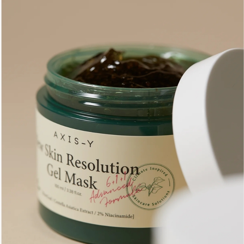 AXIS-Y New Skin Resolution Gel Mask Mugwort with 2% Niacinamide - Spot Treatment for Face, Barrier Repair & Brightening - Vegan Korean Skin Care Face Mask - 100ml