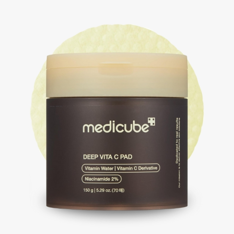Medicube Deep Vita C Facial Toner Pads for Uneven Skin Tone, 500,000PPM of Vitamin Water & 3 Types of Vitamin, Hydrating & Resurfacing (70 sheets)