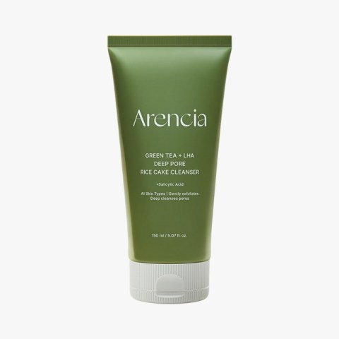 ARENCIA Salicylic Acid, Green Tea + LHA Deep Pore Rice Cake Cleanser – Deep Pore Cleansing, Acne Face Wash, Blackhead Remover