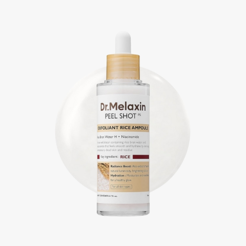 Dr.Melaxin Peel Shot Glow White Rice Peeling Ampoule, Soft Exfoliating Face and Body Scrub Dead Skin Cells Remover for All Skin Types korean skin care 80ml