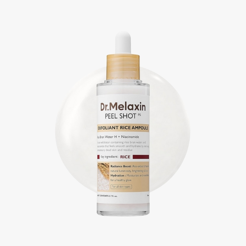 Dr.Melaxin Peel Shot Glow White Rice Peeling Ampoule, Soft Exfoliating Face and Body Scrub Dead Skin Cells Remover for All Skin Types korean skin care 80ml
