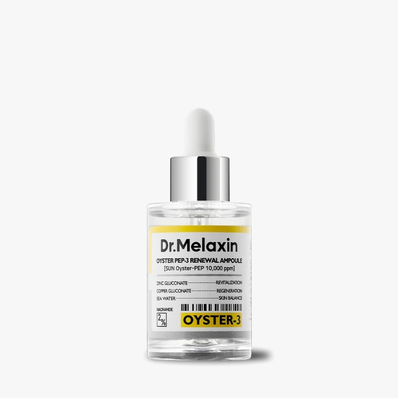 Dr.Melaxin Oyster Pep3 Renewal Ampoule For Plumping Anti Aging Hydrating Face Visibly Smooth And Glowy Skin Korean Skincare White
