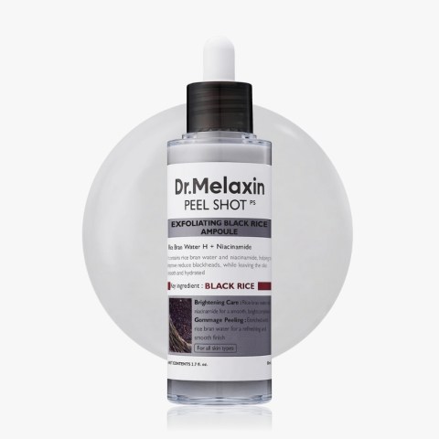 Dr.Melaxin Peel Shot Glow Rice Peeling Ampoule 80ml Daily Soft Exfoliating Face and Body Scrub Dead Skin Cells Blackhead Remover for All Skin Types korean skin care
