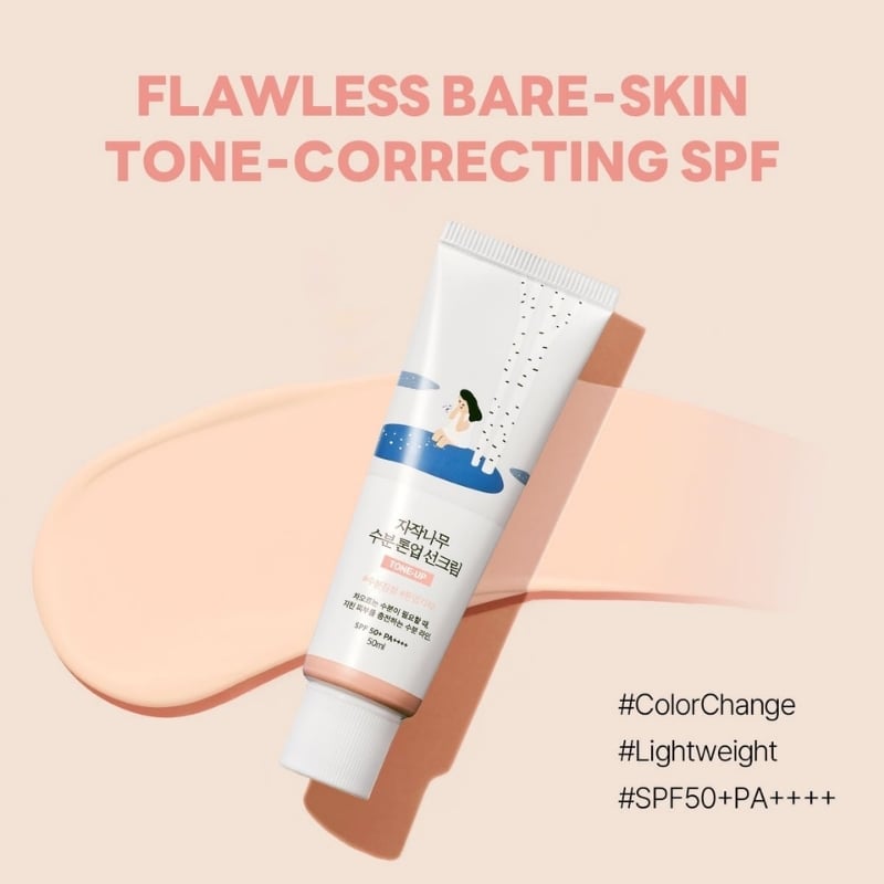 Round Lab - Birch Juice Moisturizing Tone Up Sunscreen SPF 50+ PA++++ (50ml) - Image 2
