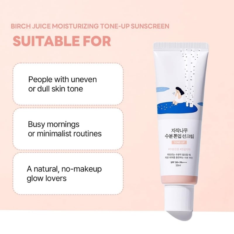 Round Lab - Birch Juice Moisturizing Tone Up Sunscreen SPF 50+ PA++++ (50ml) - Image 3