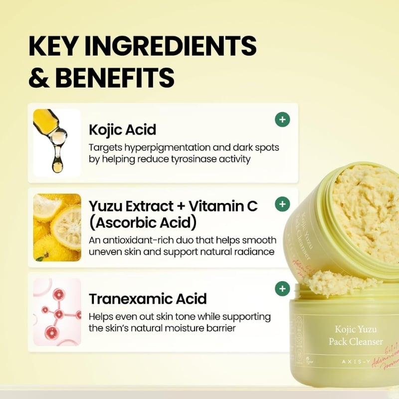 Axis-Y - Kojic Yuzu Pack Cleanser (60g) - Image 5
