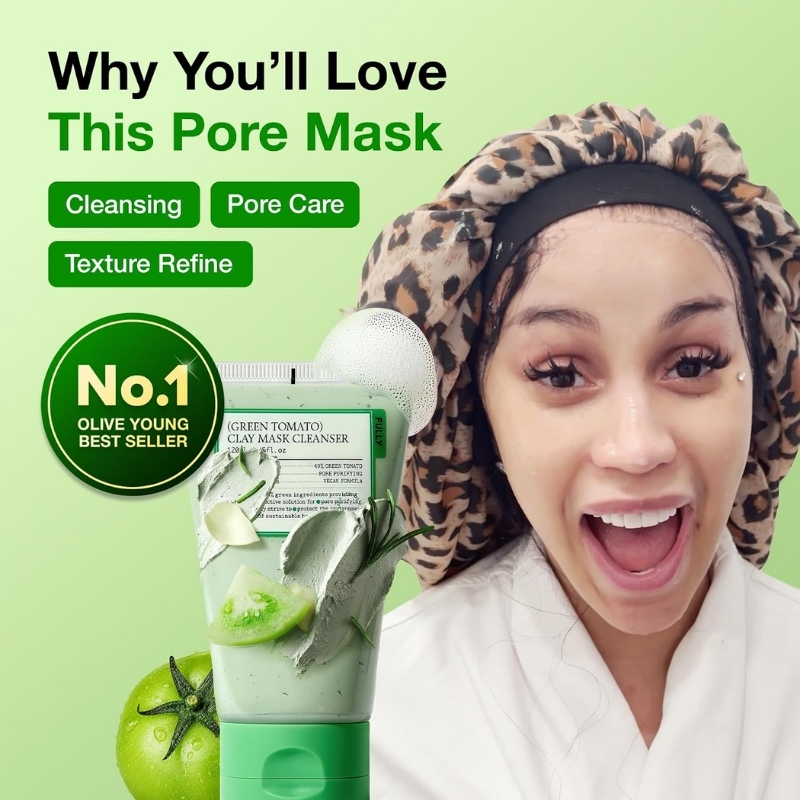 Green Tomato Clay Mask Cleanser (120ml) - Image 2